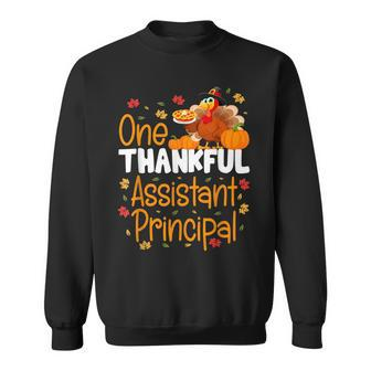 One Thankful Assistant Principal Thanksgiving Fall Autumn Men Women Sweatshirt Graphic Print Unisex - Thegiftio UK