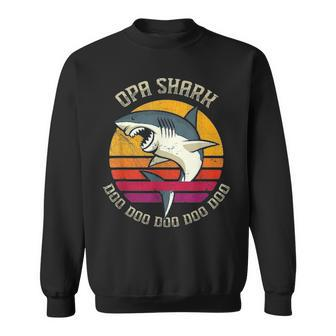 Opa Shark Fathers Day Gift From Family Sweatshirt - Seseable