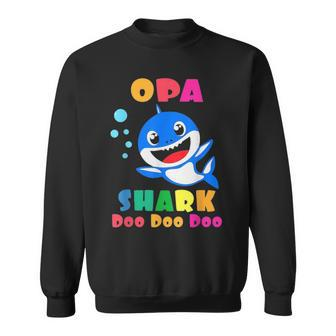 Opa Shark Funny Fathers Day Gift For Mens Dad Sweatshirt - Seseable