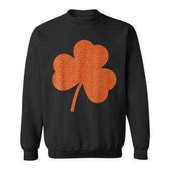 Orange Clover Irish St Patricks Paddys Day Lucky Sweatshirt - Seseable