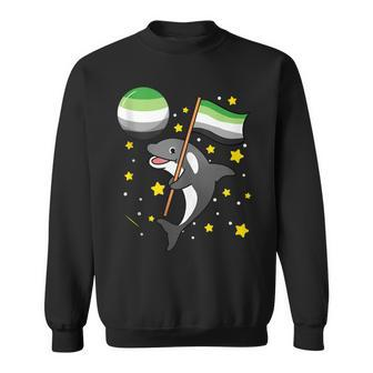 Orca In Space Aromantic Pride Sweatshirt | Mazezy