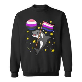 Orca In Space Genderfluid Pride Sweatshirt | Mazezy