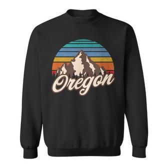 Oregon Retro 80S Style Mountain Sunset Men Women Sweatshirt Graphic Print Unisex - Seseable