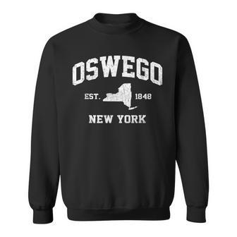 Oswego New York Ny Vintage State Athletic Style Sweatshirt - Seseable