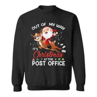 Out Of My Way Its Christmas At The Post Office Funny Men Women Sweatshirt Graphic Print Unisex - Thegiftio UK