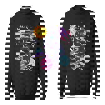 Outer Space 5 Year Old 5Th Birthday Girl Party Space Theme Sweatshirt | Mazezy