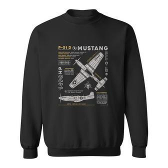 P51 Mustang North American Aviation Vintage Fighter Plane Men Women Sweatshirt Graphic Print Unisex - Thegiftio UK