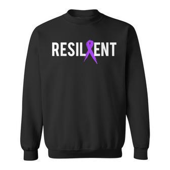 Pancreatic Cancer Awareness Gift Resilient Cancer Fighter Men Women Sweatshirt Graphic Print Unisex - Seseable