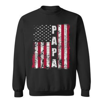 Papa American Flag Fathers Day 2021 V2 Sweatshirt - Seseable