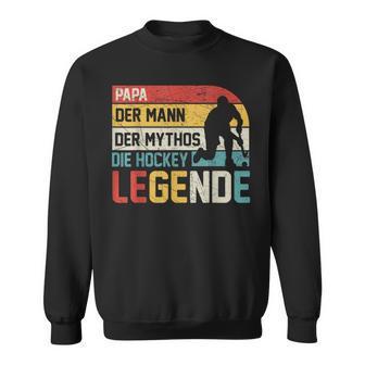 Papa Hockey Legende Sweatshirt, Retro Hockeyspieler Design - Seseable