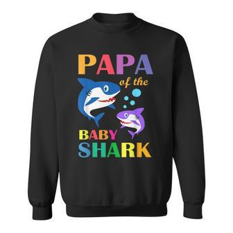 Papa Of The Baby Birthday Shark Papa Shark Christmas Day Men Women Sweatshirt Graphic Print Unisex - Thegiftio UK