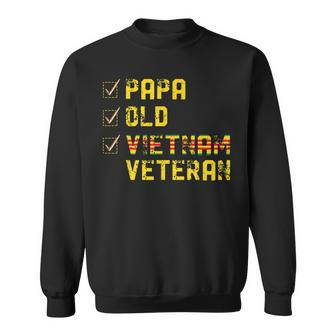 Papa Old Vietnam Veteran S Gifts For Fathers Day Men Women Sweatshirt Graphic Print Unisex - Seseable
