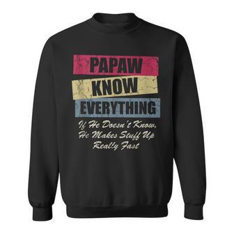 Papaw Knows Everything If He Doesnt Know Fathers Day Sweatshirt - Thegiftio UK