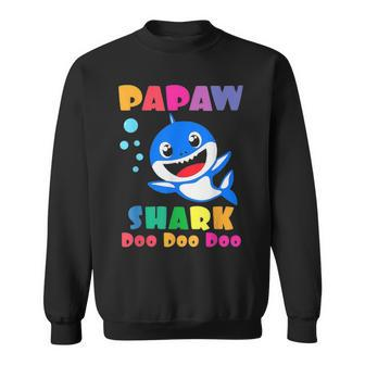 Papaw Shark Funny Fathers Day Gift For Mens Dad Sweatshirt - Seseable