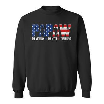 Papaw The Veteran The Myth The Legend American Army Gift Gift For Mens Sweatshirt | Mazezy