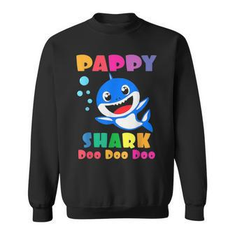 Pappy Shark Funny Fathers Day Gift For Mens Dad Sweatshirt - Seseable