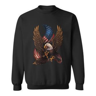 Patriotic American Design With Eagle And Flag Great Gift Sweatshirt - Monsterry