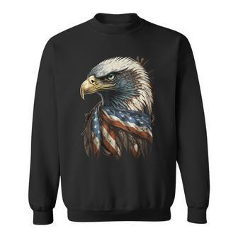 Patriotic Bald Eagle 4Th Of July Men Usa American Flag Sweatshirt - Thegiftio UK