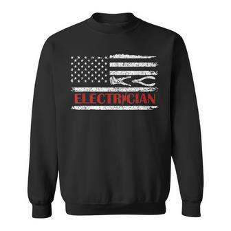 Patriotic Electrician American Flag Fathers Day Gift V2 Sweatshirt - Seseable