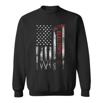Patriotic Electrician American Flag Fathers Day Gift V3 Sweatshirt - Seseable