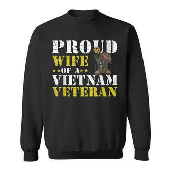 Patriotic Vietnam Veteran Wife Gift Veterans Day Men Women Sweatshirt Graphic Print Unisex - Seseable