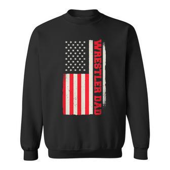 Patriotic Wrestling Wrestler Dad American Flag Sweatshirt | Mazezy