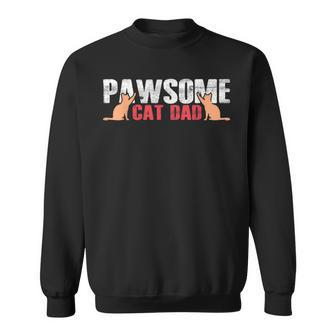 Pawsome Vintage Best Cat Dad Ever Cat Daddy Gift V2 Sweatshirt - Seseable