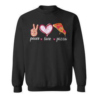 Peace Love Pizza Fast Food Italian Food Apparel Sweatshirt - Seseable