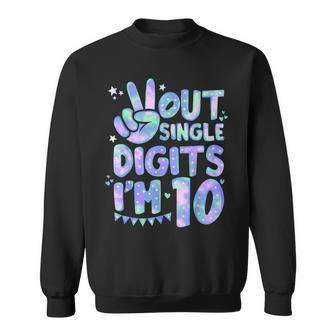 Peace Out Single Digits Im 10 Year Old 10Th Birthday Girls Sweatshirt | Mazezy