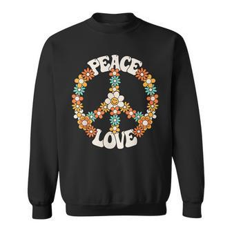Peace Sign Love 60S 70S Costume Groovy Hippie Theme Party V3 Sweatshirt | Mazezy