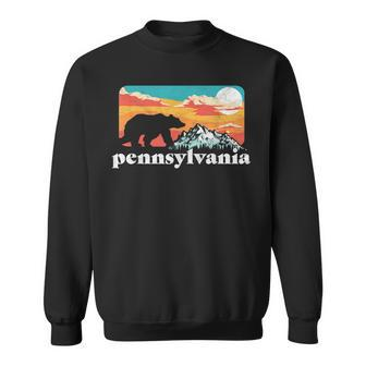 Pennsylvania Retro Bear & Mountain Vintage 80S Sweatshirt | Mazezy