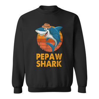 Pepaw Shark Vintage Papa Opa Vatertag Geschenke Sweatshirt - Seseable