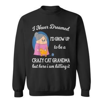 Pet I Never Dreamed Id Grow Up To Be A Crazy Cat Grandma Sweatshirt - Thegiftio UK