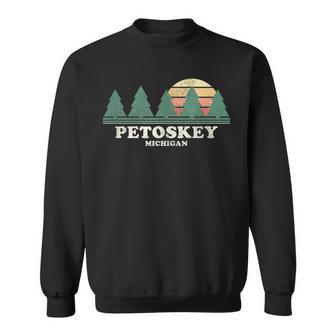 Petoskey Mi Vintage Throwback Retro 70S Design Sweatshirt - Seseable