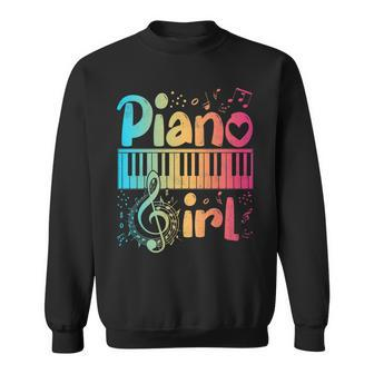 Piano Girl Funny Pianist Keyboard Music Notes Piano Lover Sweatshirt - Seseable