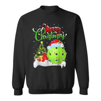 Pickleball Xmas Reindeer Santa Hat Pickleball Christmas 2022 Men Women Sweatshirt Graphic Print Unisex - Seseable
