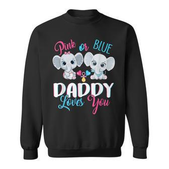 Pink Or Blue Daddy Loves You Elephants-Baby Gender Reveal Sweatshirt - Thegiftio UK