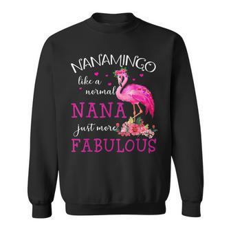 Pinks Nanamingo Like A Normal Nana Flamingo Funny Grandma Men Women Sweatshirt Graphic Print Unisex - Thegiftio UK