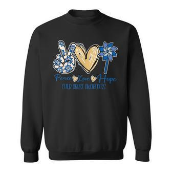 Pinwheel Peace Love Hope Child Abuse Prevention Awareness Sweatshirt | Mazezy