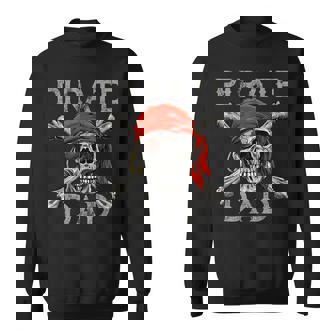 Pirate Dad Jolly Roger Skull & Crossbones Flag Sweatshirt - Thegiftio