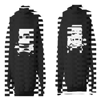 Pirate Radio Cassette Tape Skull Crossbones Retro Vinyl Dj Men Women Sweatshirt Graphic Print Unisex - Thegiftio