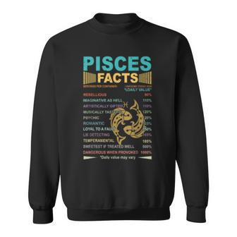 Pisces Facts - 1 Awesome Zodiac Sign Vintage Retro Sweatshirt - Seseable