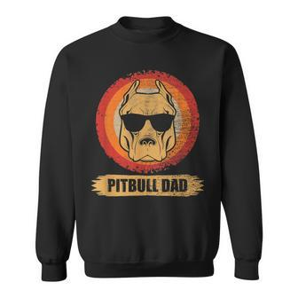 Pitbull Dad Dog With Sunglasses Pit Bull Father & Dog Lovers Sweatshirt - Thegiftio UK