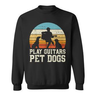 Play Guitars Pet Dog Retro Music Guitarist Animal Lover Gift Sweatshirt - Seseable