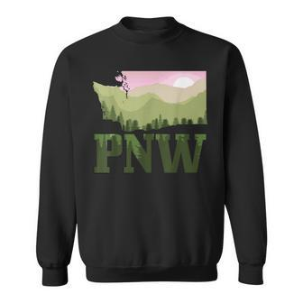 Pnw Pacific Northwest Mountains Idaho Oregon Washington Gift Men Women Sweatshirt Graphic Print Unisex - Seseable