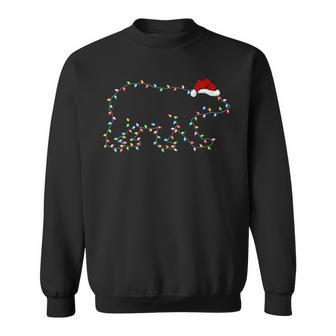Polar Bear Xmas Lighting Santa Hat Polar Bear Christmas Men Women Sweatshirt Graphic Print Unisex - Seseable