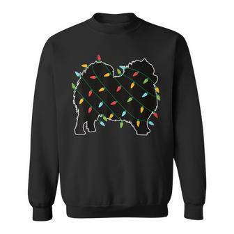 Pomeranian Lichterkette Weihnachtsmotiv Hund Weihnachten Sweatshirt - Seseable