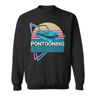 Pontooning Poonton Boat Retro Men Women Sweatshirt Graphic Print Unisex - Seseable
