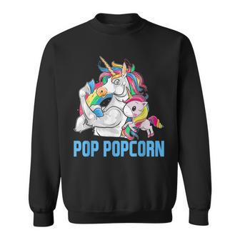 Pop Popcorn Muscle Unicorn Dad Grandpa Baby Men Women Sweatshirt Graphic Print Unisex - Thegiftio UK