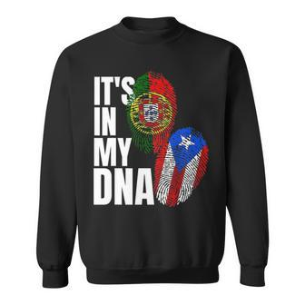 Portuguese Mix Puerto Rican Dna Flag Heritage Gift Sweatshirt - Seseable